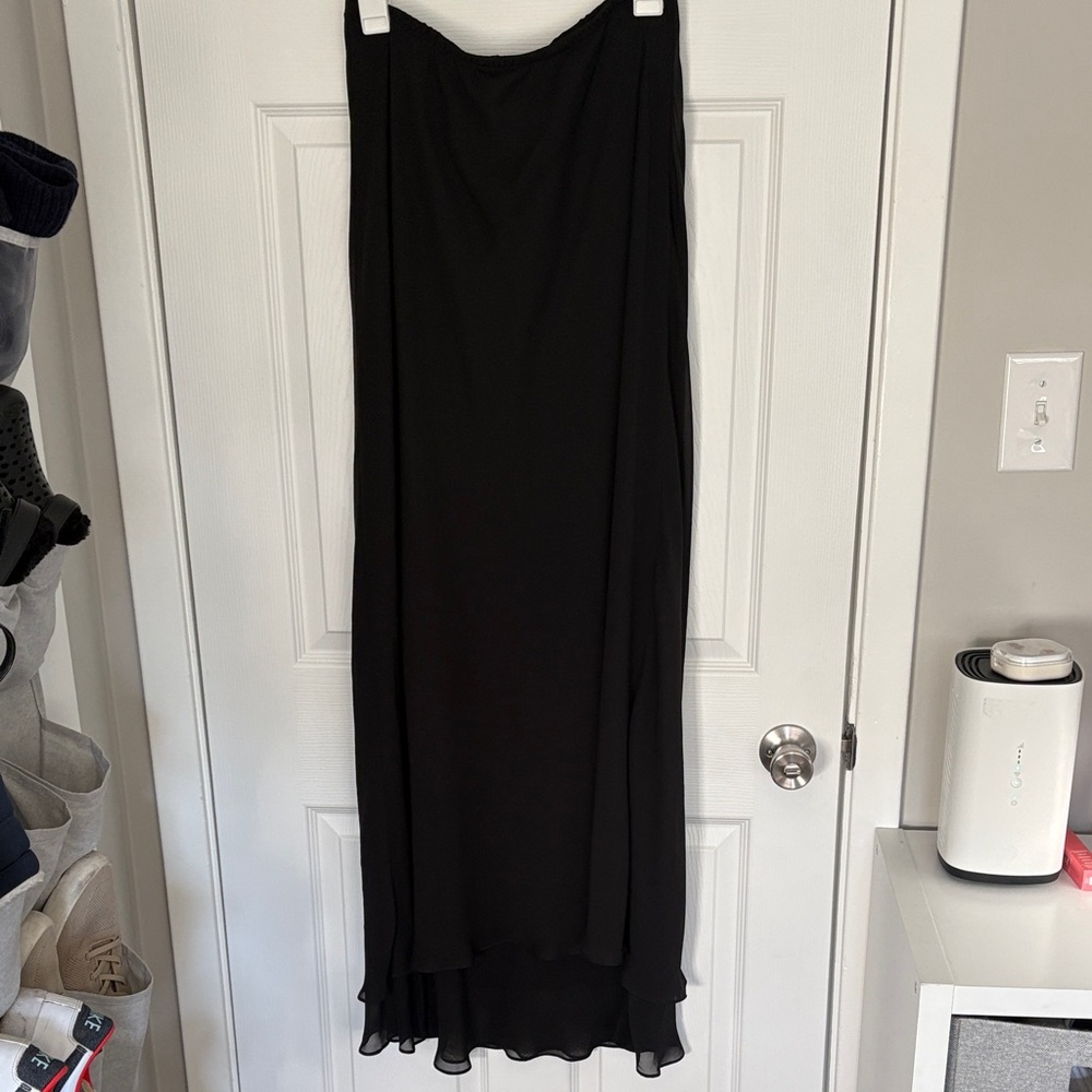 Black Women's Long Chiffon Maxi Skirt